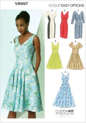 8997 EZ VOGUE LINED PRINCESS V DRESS SLVS OR NOT PATTERN 14-22